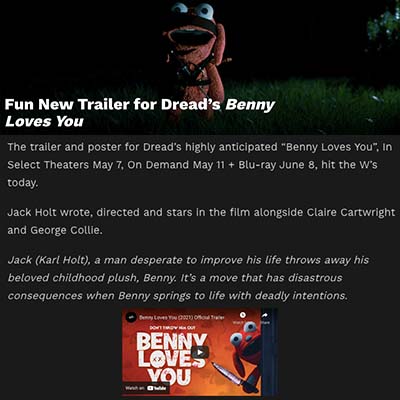 Fun New Trailer for Dread’s Benny Loves You